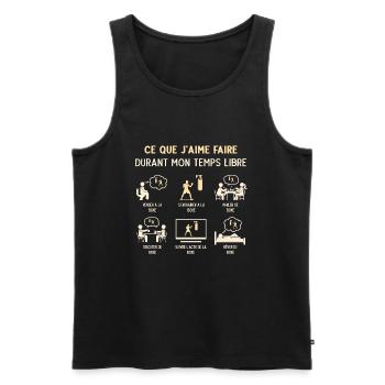 Boxeur Boxe Humour Temps Libre - Débardeur bio Premium Homme - noir - Devant - Michal (187cm)
