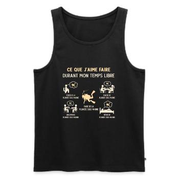Plongeur Plongée Sous Marine Humour Temps Libre - Débardeur bio Premium Homme - noir - Devant - Michal (187cm)