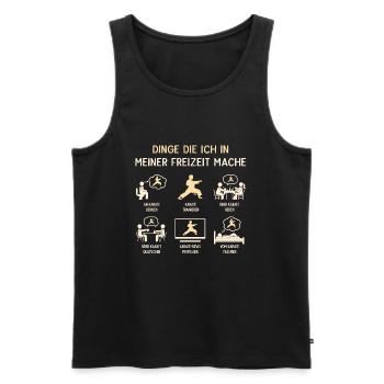 Karateka Karate Humor Freizeit - Männer Premium Bio Tank Top - Schwarz - Vorne - Michal (187cm)