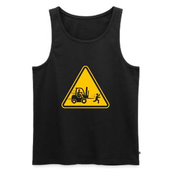 Gabelstapler Achtung Staplerfahrer Lagerist - Männer Premium Bio Tank Top - Schwarz - Vorne - Michal (187cm)