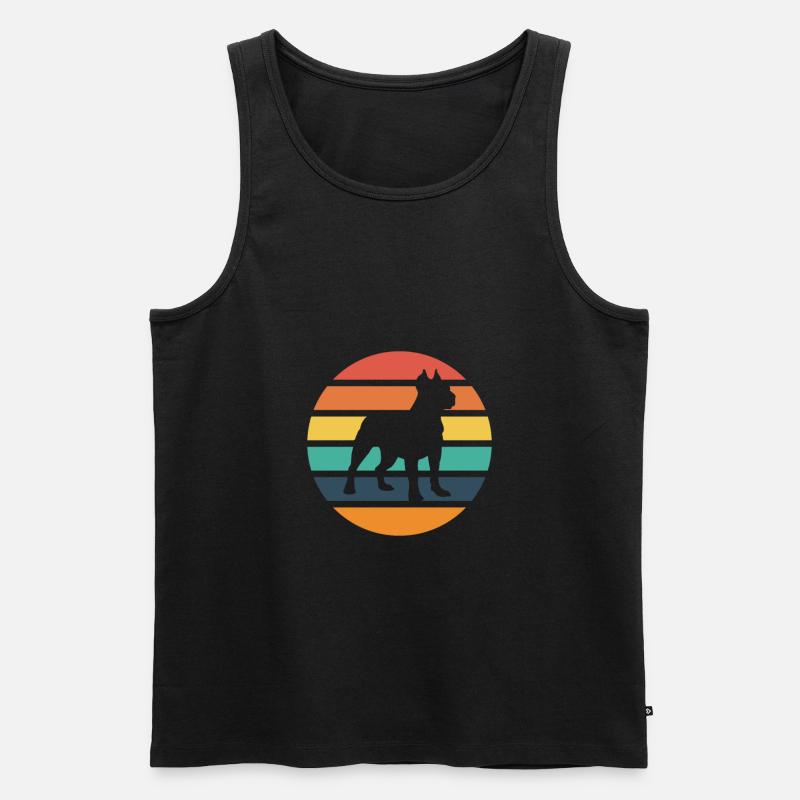 Retro Pitbull Design - Männer Premium Bio Tank Top - Schwarz
