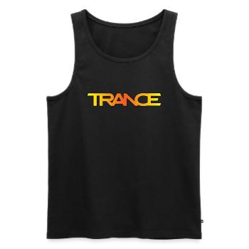 Musique Trance Orange et Jaune | Goa Psytrance - Débardeur bio Premium Homme - noir - Devant - Michal (187cm)