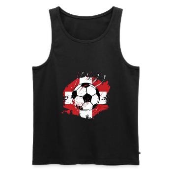 Grunge Fußball mit Schweizer Fahne Fußballfans - Männer Premium Bio Tank Top - Schwarz - Vorne - Michal (187cm)