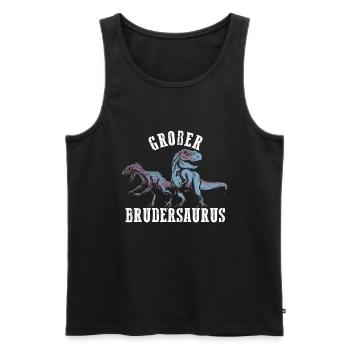 Großer Brudersaurus T-Rex Dino Geschenk Großer Bru - Männer Premium Bio Tank Top - Schwarz - Vorne - Michal (187cm)