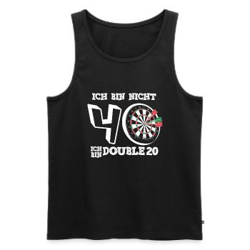 40. Geburtstag - Darts Doppel 20 - Männer Premium Bio Tank Top - Schwarz - Vorne - Michal (187cm)