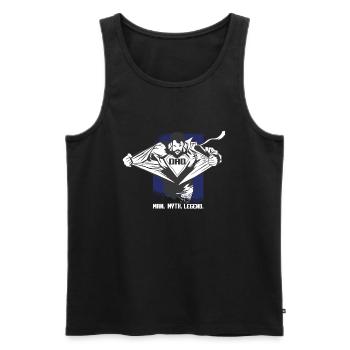 Dad. Man. Myth. Legend. - Männer Premium Bio Tank Top - Schwarz - Vorne - AI Model Male 178 light (178cm)