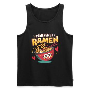 Powered By Ramen Noodle Japanese Food Lover - Men's Premium Organic Tank Top - black - Front - Michal (187cm)