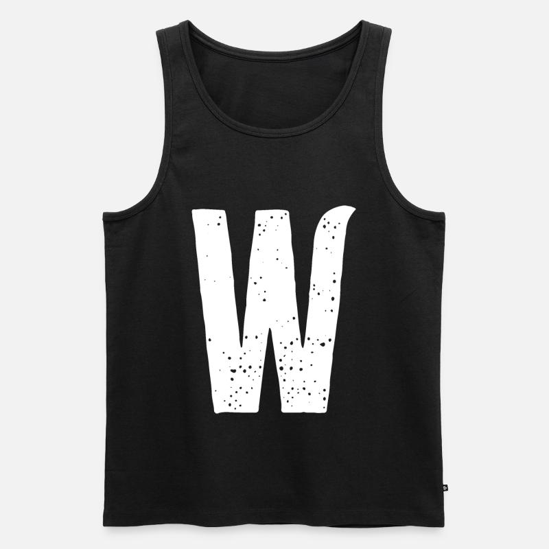 W-Buchstabe - Männer Premium Bio Tank Top - Schwarz