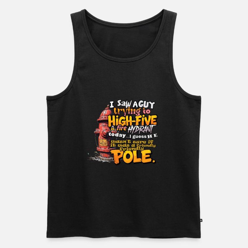 High Five an einem Hydranten - Männer Premium Bio Tank Top - Schwarz