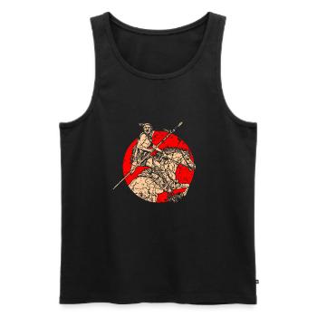 Indianer Amerikanischer Ureinwohner Pferd - Männer Premium Bio Tank Top - Schwarz - Vorne - AI Model Male 178 light (178cm)