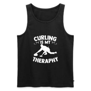 Curling - Männer Premium Bio Tank Top - Schwarz - Vorne - AI Model Male 178 light (178cm)