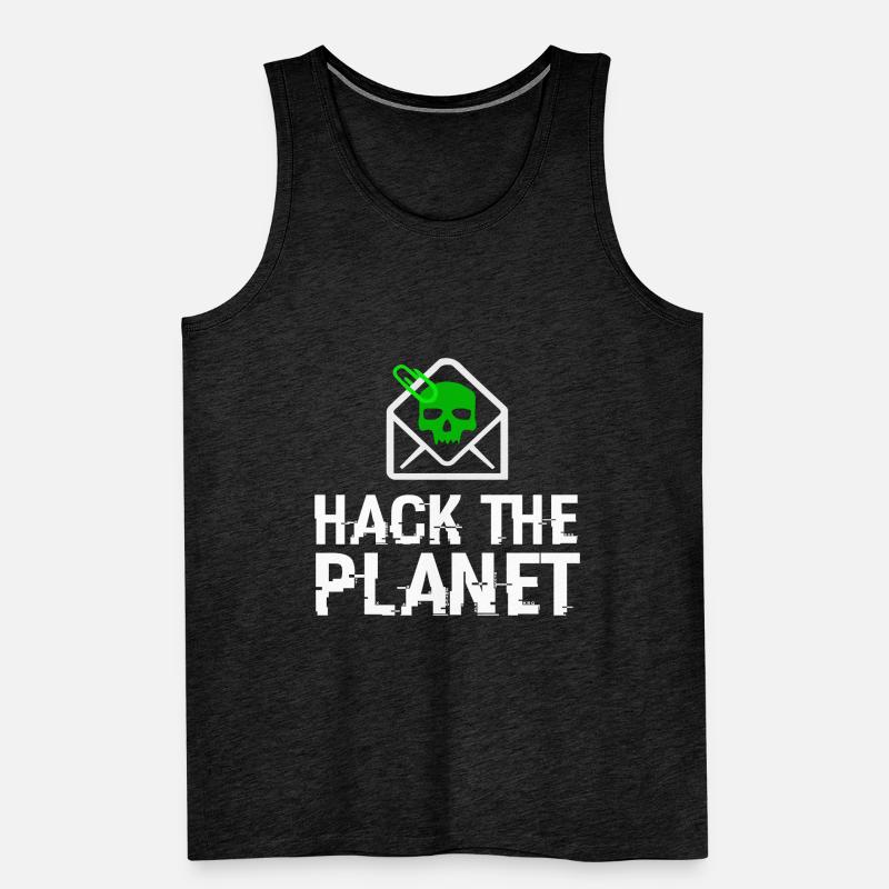 HACK DEN PLANET - Cybersecurity Hacking Hacker Débardeur bio Premium Homme