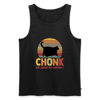 Chonk Oh Lawd He Comes Chonkiest Chonk Chonky Meme - Men's Premium Organic Tank Top - black - Front - AI Model Male 178 light (178cm)