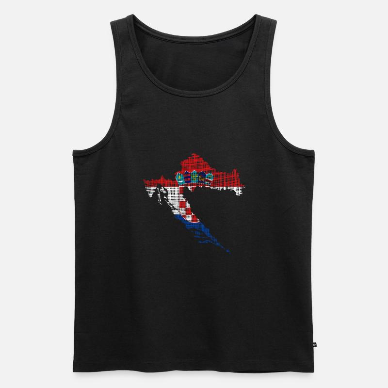 Croatia - Männer Premium Bio Tank Top - Schwarz