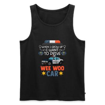 Wee Woo car drives for a future - Men's Premium Organic Tank Top - black - Front - Michal (187cm)