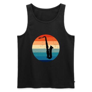 Men's Saxophone Saxophone Saxophone - Men's Premium Organic Tank Top - black - Front - AI Model Male 178 light (178cm)