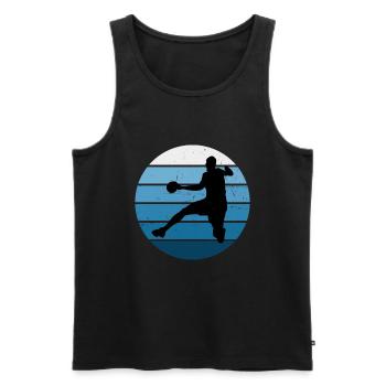 Joueurs de handball masculin Handball handball féminin - Débardeur bio Premium Homme - noir - Devant - Michal (187cm)