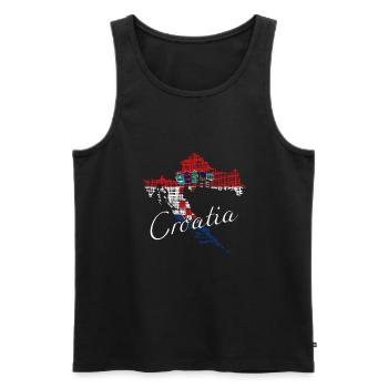 Croatia Kroatien - Männer Premium Bio Tank Top - Schwarz - Vorne - Michal (187cm)