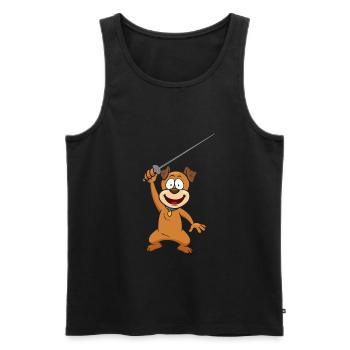 Fecht-Hund Lustiger Tierfecht-Humor für - Männer Premium Bio Tank Top - Schwarz - Vorne - AI Model Male 178 light (178cm)