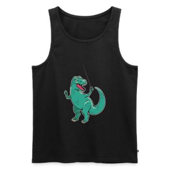 Lustiger Dinosaurier-Fecht-Humor für einen Trex - Männer Premium Bio Tank Top - Schwarz - Vorne - AI Model Male 178 light (178cm)