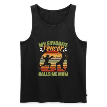 My favorite funny fencing humor for a - Men's Premium Organic Tank Top - black - Front - AI Model Male 178 light (178cm)