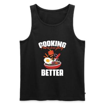 Compétences culinaires amusantes pour chef, plus professionnel - Débardeur bio Premium Homme - noir - Devant - AI Model Male 178 light (178cm)