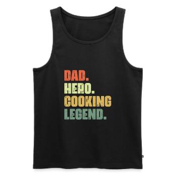 Dad Hero Fun Professional Cooking for - Men's Premium Organic Tank Top - black - Front - Michal (187cm)
