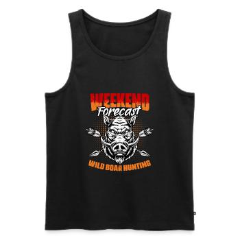 Weekend Forecast Funny Wild Boar Hunt For - Men's Premium Organic Tank Top - black - Front - Michal (187cm)