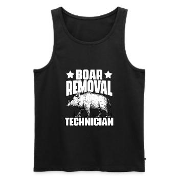 Lustiger Wildschwein-Jagd-Humor für einen - Männer Premium Bio Tank Top - Schwarz - Vorne - Michal (187cm)