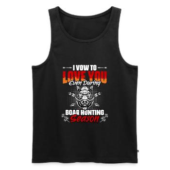 Funny humor for wild boar hunting for - Men's Premium Organic Tank Top - black - Front - AI Model Male 178 light (178cm)