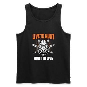 Drôle d’humour de chasse au sanglier pour un - Débardeur bio Premium Homme - noir - Devant - Michal (187cm)