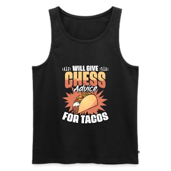 Chess Lesson Funny Board Game Enthusiast - Men's Premium Organic Tank Top - black - Front - Michal (187cm)