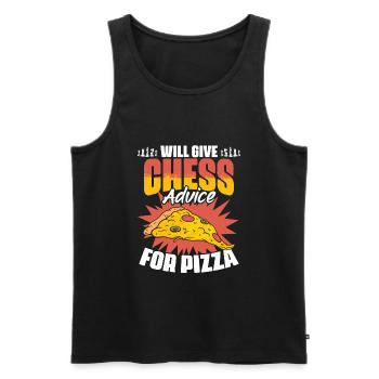 Chess Lesson Funny Board Game Enthusiast - Men's Premium Organic Tank Top - black - Front - Michal (187cm)