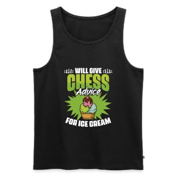 Chess Lessons Funny Board Game Humor for - Men's Premium Organic Tank Top - black - Front - Michal (187cm)
