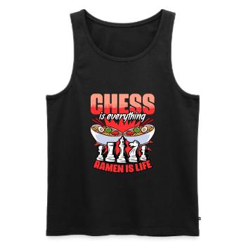Funny chessboard game humor for a - Men's Premium Organic Tank Top - black - Front - AI Model Male 178 light (178cm)