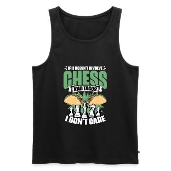 Funny board game humor for a - Men's Premium Organic Tank Top - black - Front - AI Model Male 178 light (178cm)