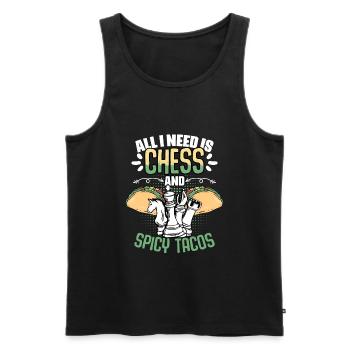 All I need is funnier - Men's Premium Organic Tank Top - black - Front - Michal (187cm)