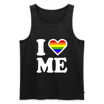 I love me - Männer Premium Bio Tank Top - Schwarz - Vorne - Michal (187cm)