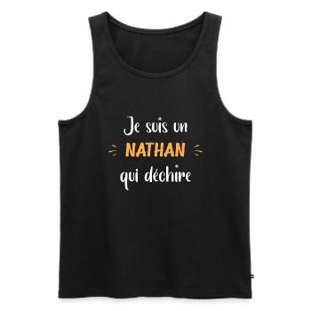 Nathan - Débardeur bio Premium Homme - noir - Devant - Michal (187cm)