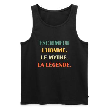 Escrimeur - Débardeur bio Premium Homme - noir - Devant - AI Model Male 178 light (178cm)