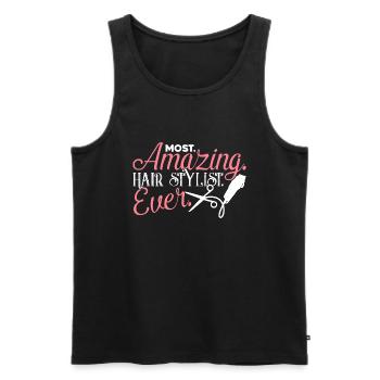 Hair Stylist Amazing Hair Stylist - Men's Premium Organic Tank Top - black - Front - AI Model Male 178 light (178cm)