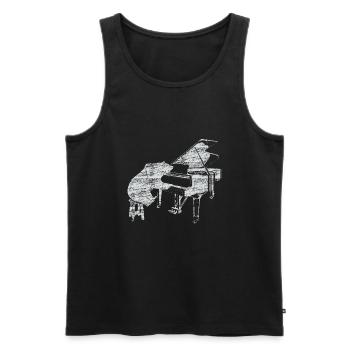Piano bear music piano - Men's Premium Organic Tank Top - black - Front - Michal (187cm)