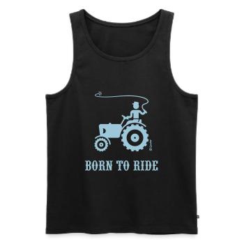 Born To Ride (Tractor) - Men's Premium Organic Tank Top - black - Front - Michal (187cm)