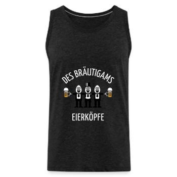 Des Bräutigams Eierköpfe (JGA / Team / NEG / 3C) - Männer Premium Bio Tank Top - Anthrazit - Vorne - Alexander (188cm)