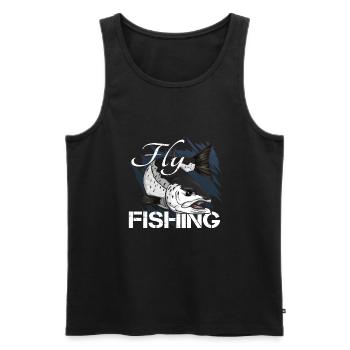 Fly fishing - trout fishing - Men's Premium Organic Tank Top - black - Front - AI Model Male 178 light (178cm)