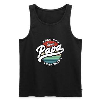Best Bonus Dad in the World - Retro - Men's Premium Organic Tank Top - black - Front - Michal (187cm)