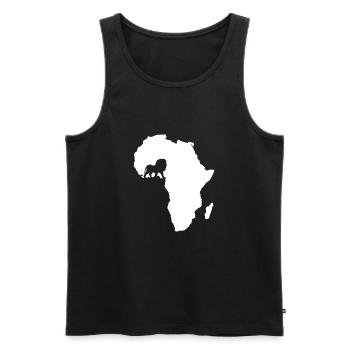 Safari de lion d'Afrique - Débardeur bio Premium Homme - noir - Devant - Michal (187cm)