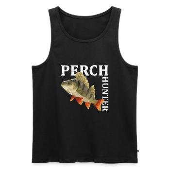 Barsch Angeln - Männer Premium Bio Tank Top - Schwarz - Vorne - AI Model Male 178 light (178cm)