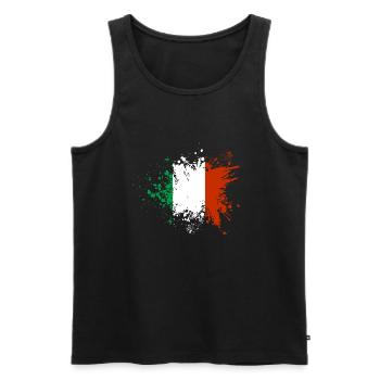 La peinture du drapeau italien éclabousse Rome Italie Pise - Débardeur bio Premium Homme - noir - Devant - Michal (187cm)