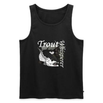 Trout Whisperer - Men's Premium Organic Tank Top - black - Front - AI Model Male 178 light (178cm)